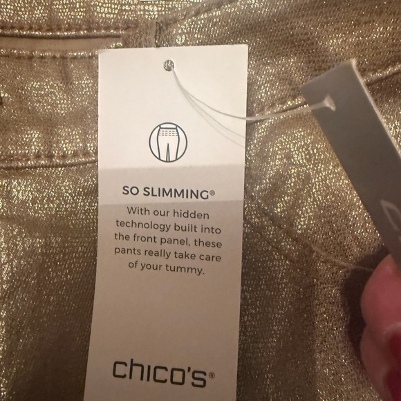 Chico's Platinum Denim Gold Jeans - Picture 7 of 12